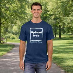 Nom de l'entreprise et logo T-Shirt homme bleu m