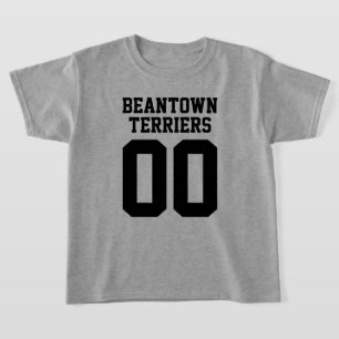 Nom de l'équipe et numéro de Jersey T-shirt avant