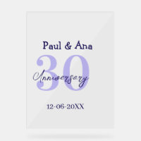 nom de lettre gras violet 30e anniversaire simple 