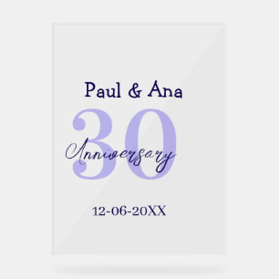 nom de lettre gras violet 30e anniversaire simple 