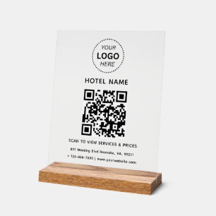Nom de l'hôtel Logo et code QR Services Tarifs Dét