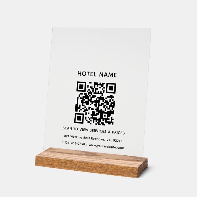 Nom de l'hôtel Logo et code QR Services Tarifs Dét (Angle)