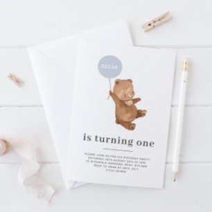 Nom de l'ours - 1er anniversaire Invitation - Ball