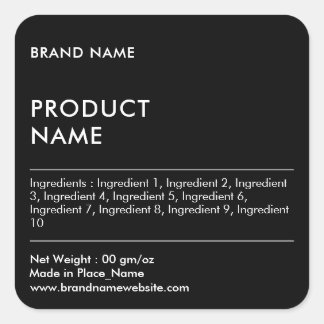 Nom de marque minimaliste noir Étiquette de produi