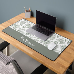 Nom de monogramme de toile vintage florale vert sa