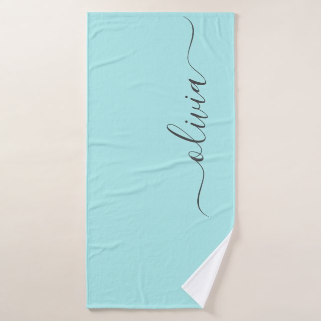 Nom de monogramme féminin écriture moderne sarcell (Serviette de bain)