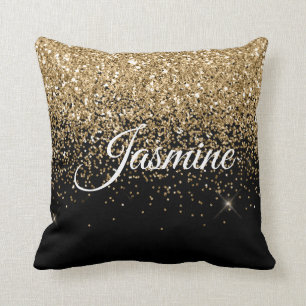 Nom de parties scintillant Coussin noir