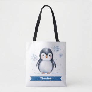 Nom de pingouin mignon Sac fourre-tout pour enfant