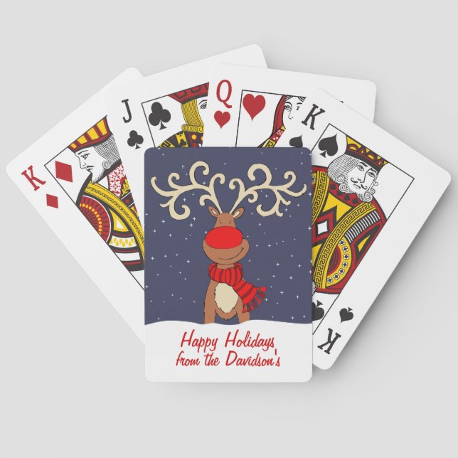 nom de renne rouge cadeau jeu de cartes (dos)