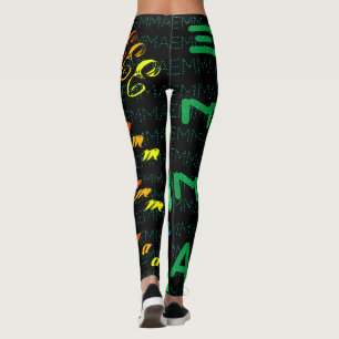 Nom de répétition personnalisé 4 lettres Leggings
