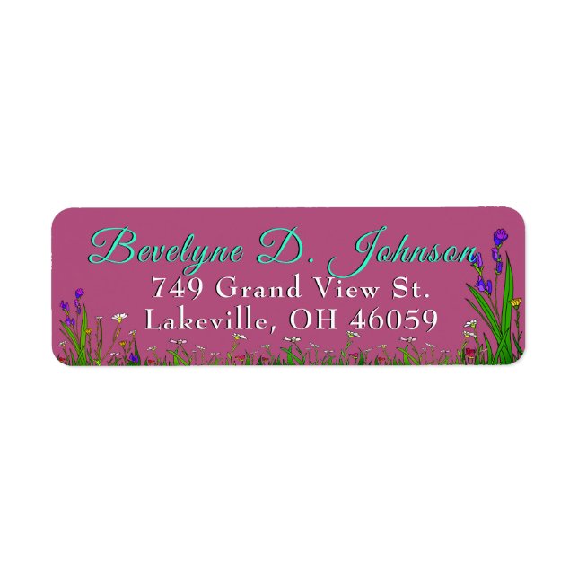 Nom de script Bordure de gazon et de fleurs sur fo (Devant)