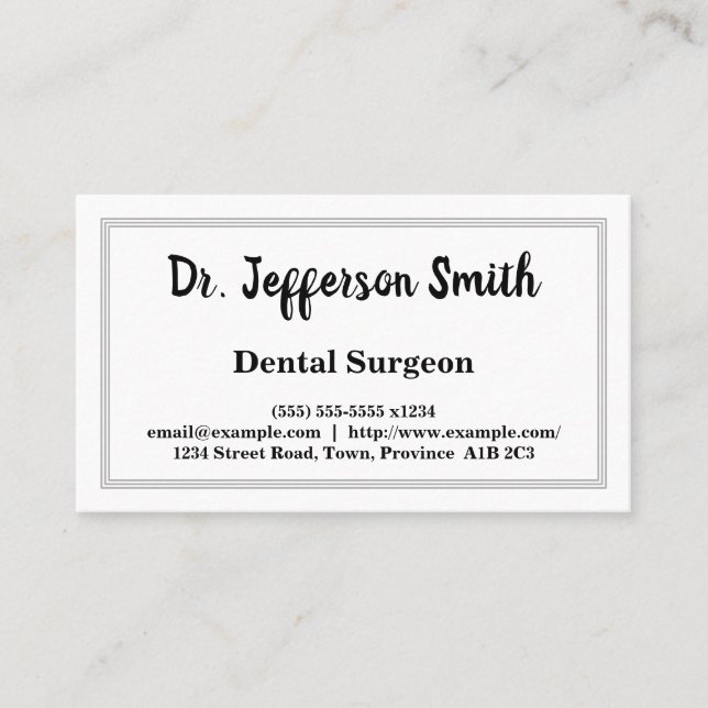 Nom de script Carte de visite de dentiste (Devant)