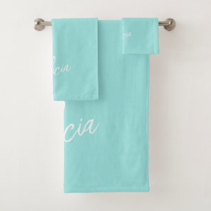 Nom de script de signature blanc aqua personnalisé