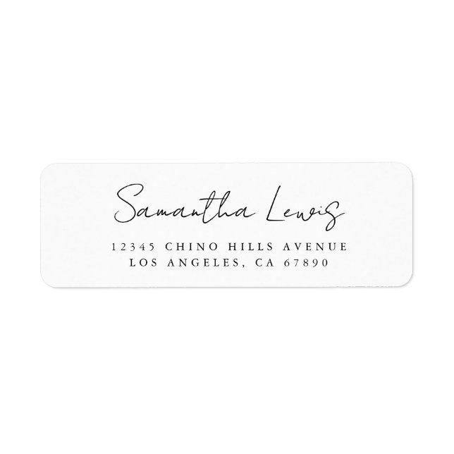 Nom de script manuscrit simple Adresse de retour (Devant)
