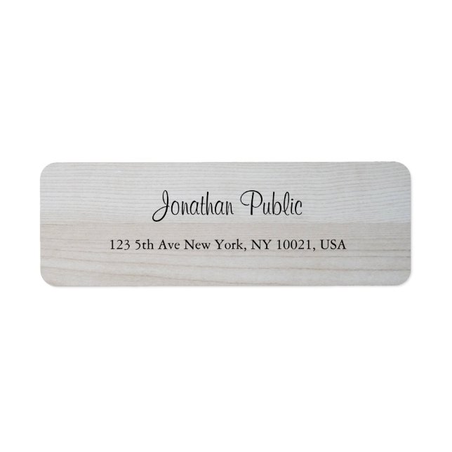 Nom de script manuscrit Texte Bois Adresse de reto (Devant)