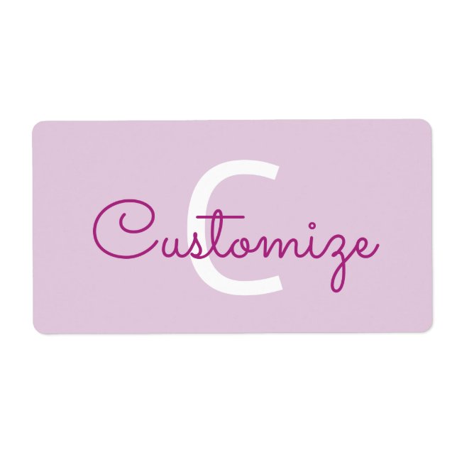 Nom de script & monogramme | Magenta & Violet clai (Devant)