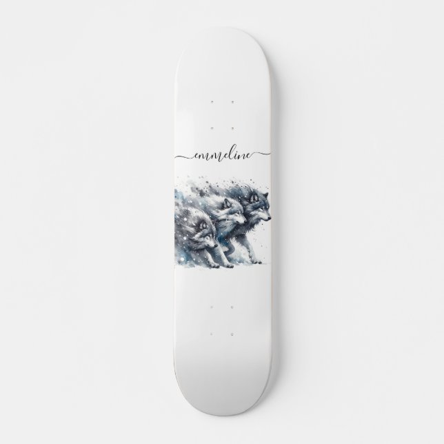 Nom de script personnalisé Wolf Pack Skateboard (Devant)