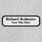 Nom de texte personnalisé noir blanc Rectangle de 