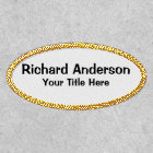 Nom de texte personnalisé noir blanc Rectangle de 