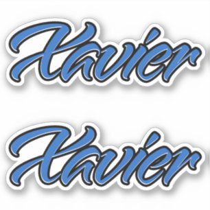 Nom de Xavier Blue Autocollant Sticker Stickerset