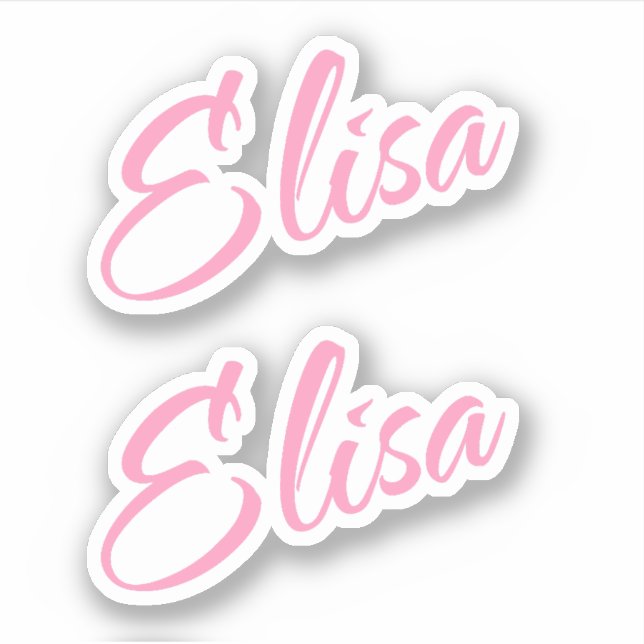 Nom décoratif Elisa en rose x2 Sticker (Devant)