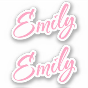 Nom décoratif Emily en Sticker rose x2