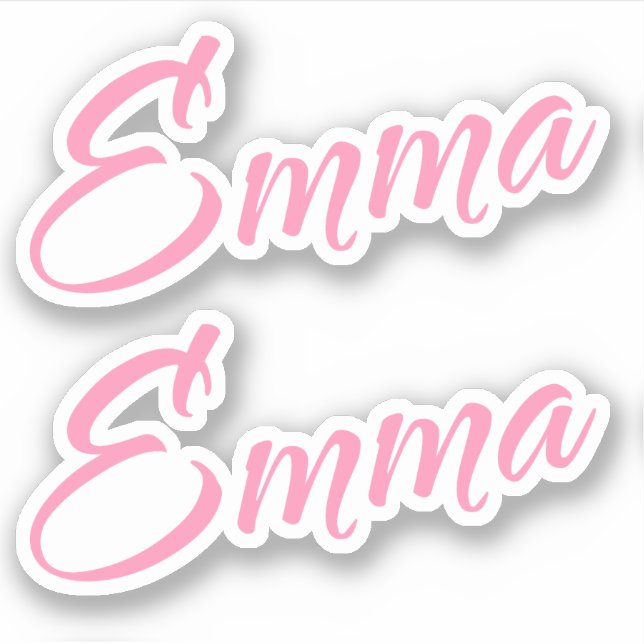 Nom décoratif Emma en rose x2 Sticker (Devant)