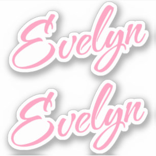 Nom décoratif Evelyn en rose x2 Sticker