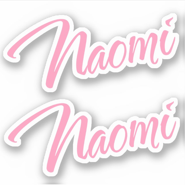Nom décoratif Naomi en rose x2 Sticker (Devant)