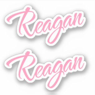 Nom décoratif Reagan en rose x2 Sticker