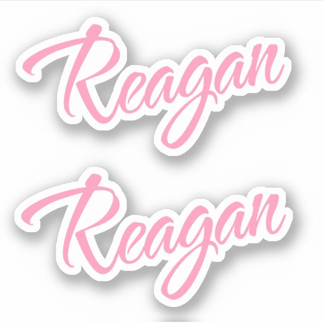 Nom décoratif Reagan en rose x2 Sticker (Devant)