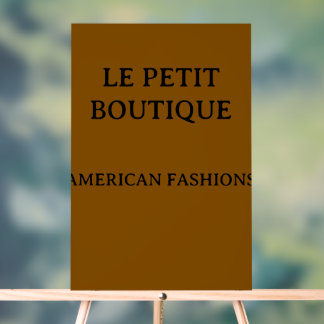 Nom d'entreprise minimaliste sur acrylique brun ru
