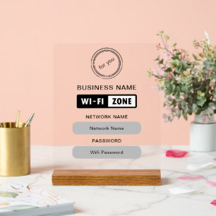 Nom d'entreprise personnalisé Détails et logo Wifi