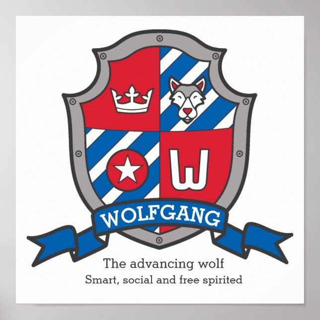 Nom des garçons Wolfgang signifiant affiche du bou (Devant)