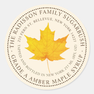 NOM D'ÉTAT DU SYRUP MAPLE ÉTIQUETTE IVORY