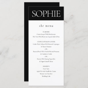 Nom d'invité personnalisé Elégant Menu Mariage