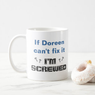 Nom Drôle Fixer Il A Vis Mug : gris bleu