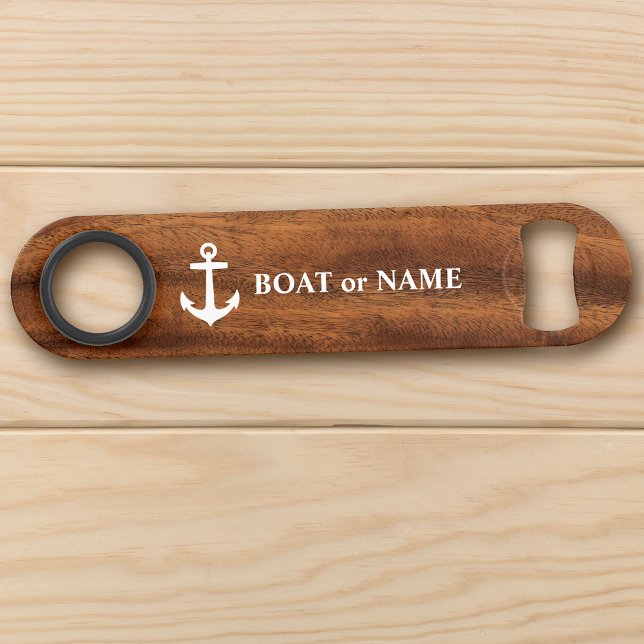 Nom du bateau Ancre classique nautique Style bois (Créateur téléchargé)