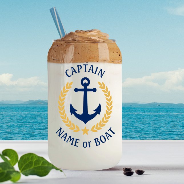 Nom du bateau capitaine Ancre Gold Laurel Star Mar (Créateur téléchargé)