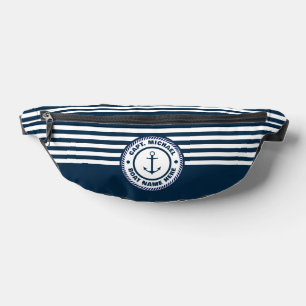 Nom du bateau du capitaine Ancre marine Bleu blanc