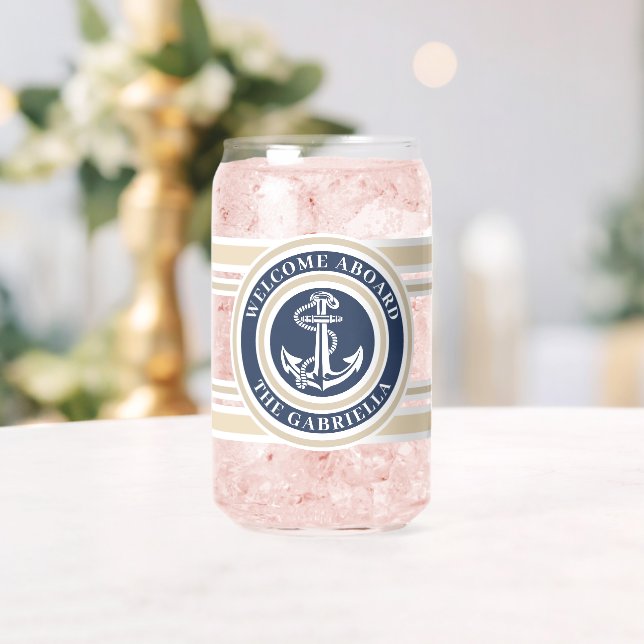 Nom du bateau nautique personnalisé Ancre Bordure  (Insitu (Mariage))