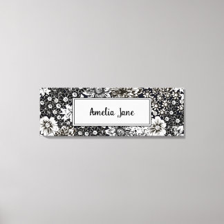 Nom du bébé Cuisine florale personnalisée toile Im