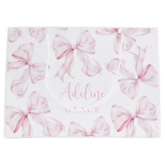 Nom du bébé Sac cadeau Pink Bow