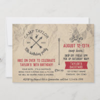 Nom du camp Carte postale Anniversaire Fête Invita