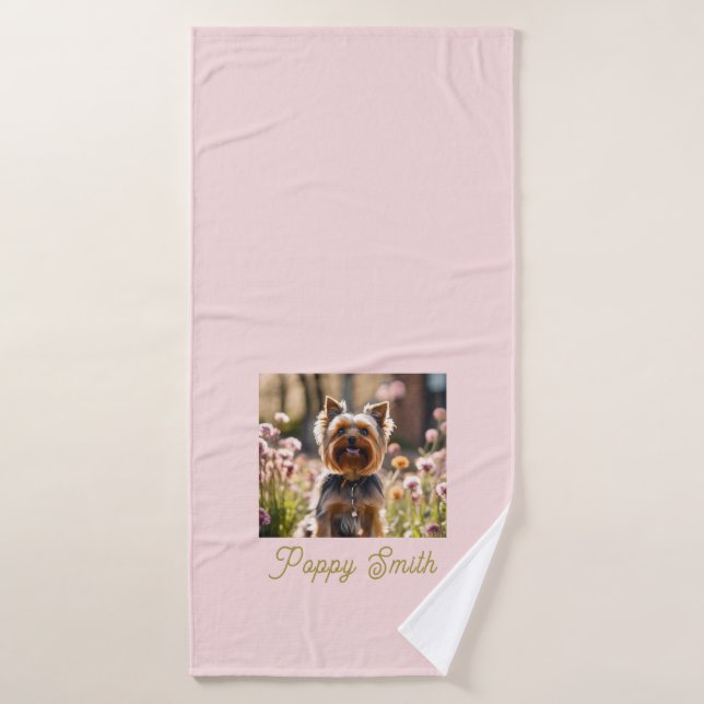 Nom du chien Photo Blush Pet (Serviette de bain)