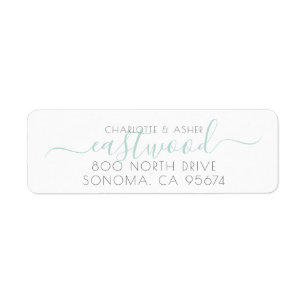 Nom du couple Mariage vert Monogramme Adresse de r