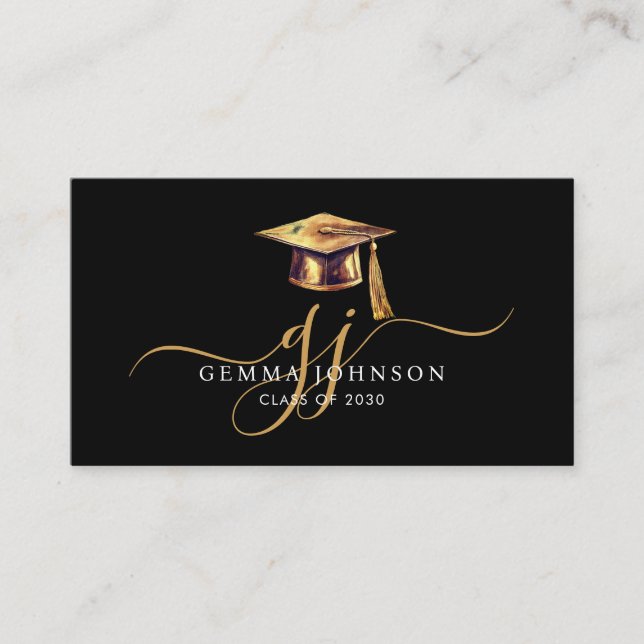 Nom du diplôme Monogramme Or Carte d'insertion noi (Devant)