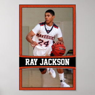 Nom du joueur de basket-ball et photo Poster sport