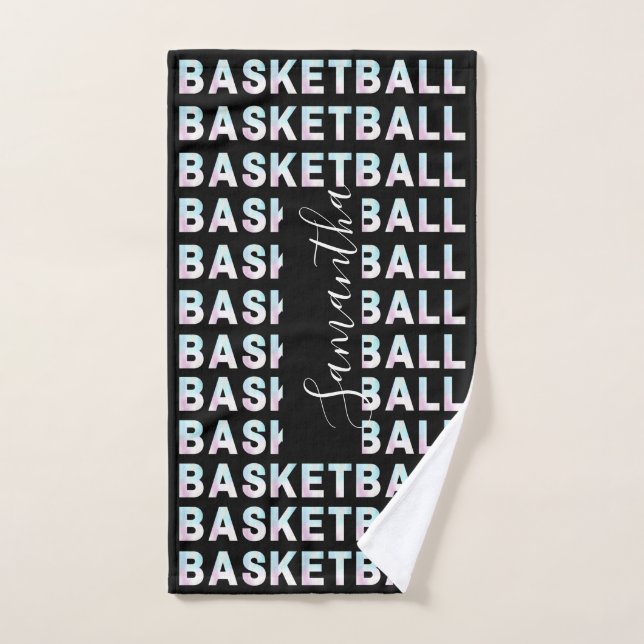 Nom du joueur de basket-ball Holographe personnali (Serviette à main)