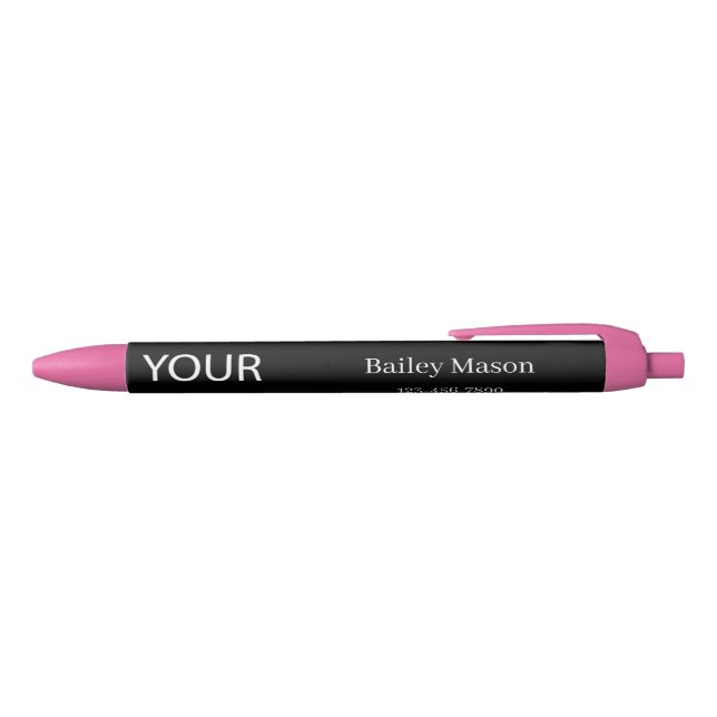 Nom du logo personnalisé Stylo d'encre noire (Haut)